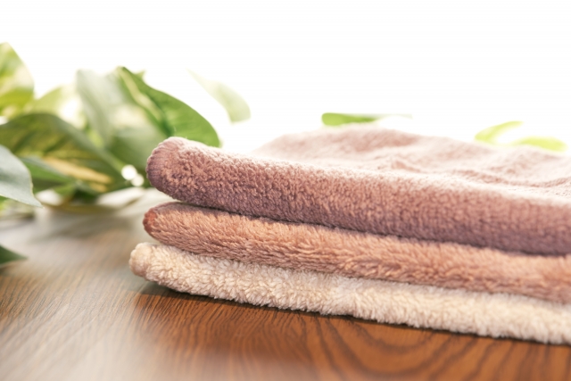 柔軟剤を使用して洗ったタオル