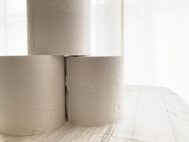 備蓄されたトイレットペーパー